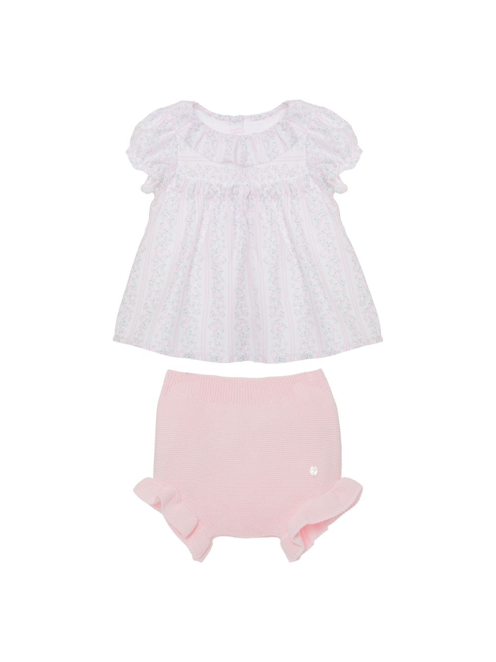 Baby Girl Pink & White Frill Set