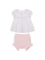 Baby Girl Pink & White Frill Set
