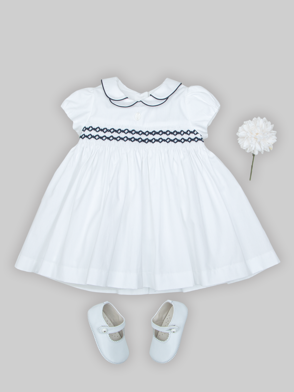 Baby Girl White Dress with Collar