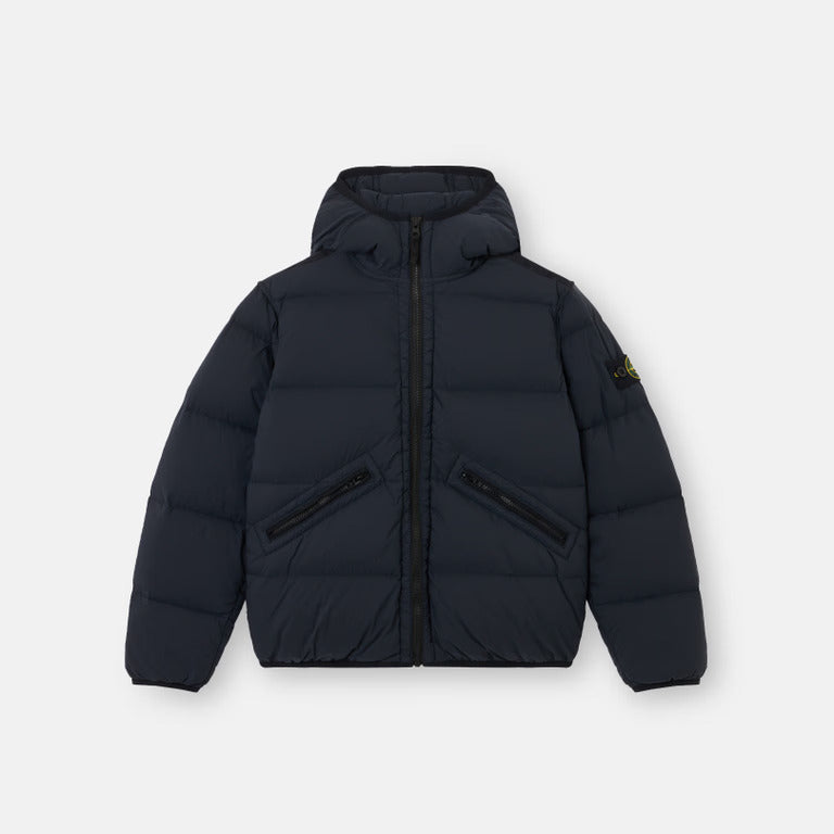 Stone Island Boys Navy Compass Short Parka | Casa Childrenswear