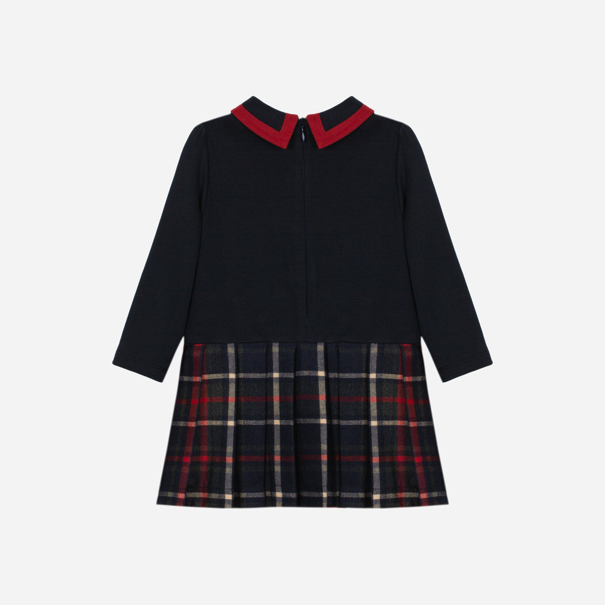 Check Knit Dress with Bow