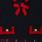 Check Knit Dress with Bow