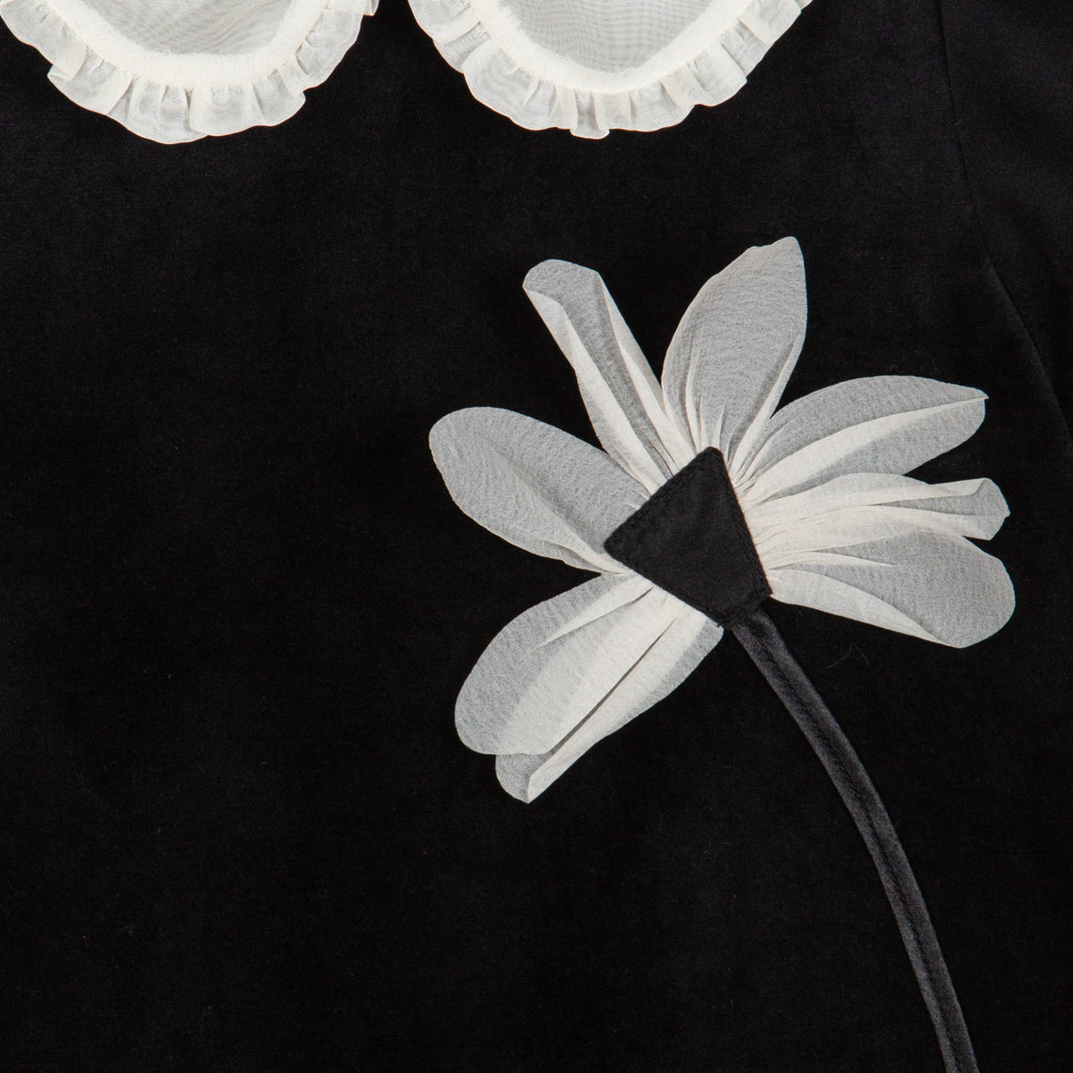 Black Woven Flower Dress