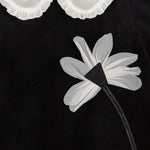 Black Woven Flower Dress