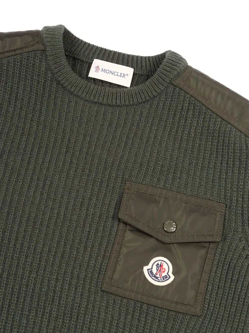 Moncler Enfant Boys Dark Green Crew Neck | Casa Childrenswear