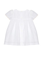Patachou Baby Girls White Woven Dress with Pleated Chest | Casa Childrenswear