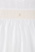 Patachou Baby Girls White Woven Dress with Pleated Chest | Casa Childrenswear
