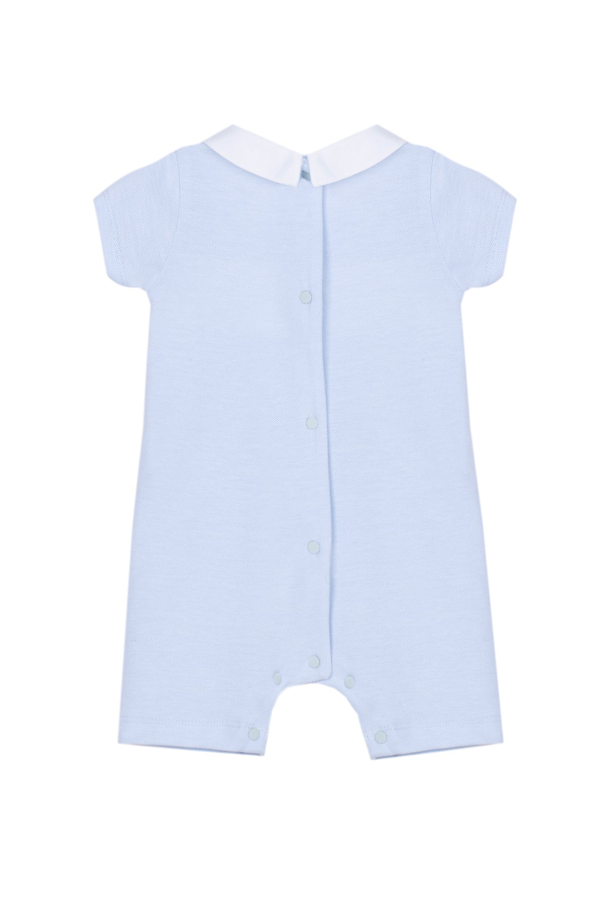 Patachou Baby Boy Blue Romper with Smock Detail | Casa Childrenswear