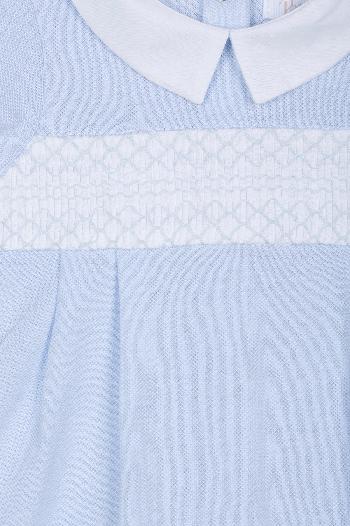Patachou Baby Boy Blue Romper with Smock Detail | Casa Childrenswear
