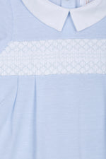Patachou Baby Boy Blue Romper with Smock Detail | Casa Childrenswear
