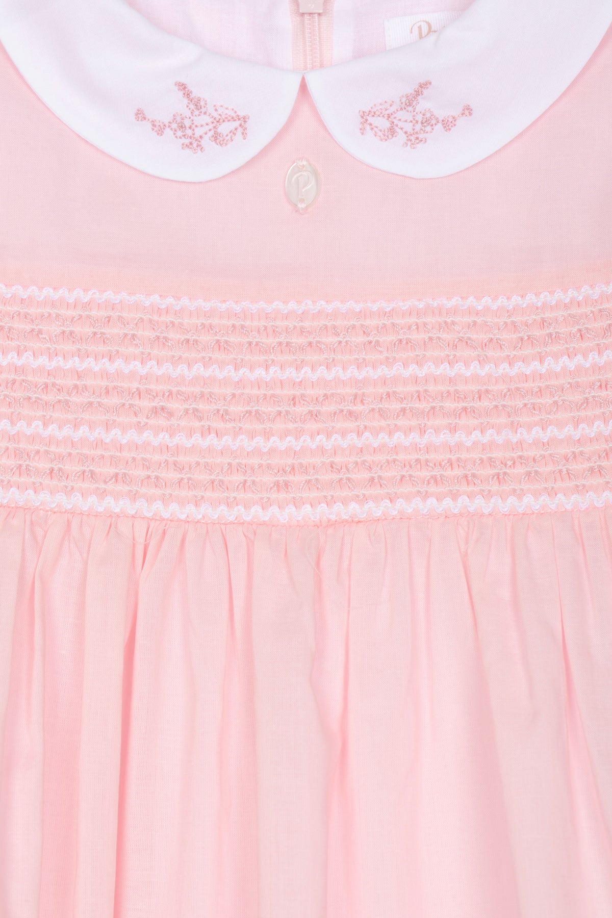 Patachou Baby Girls Pink Dress with White Collar | Casa Childrenswear