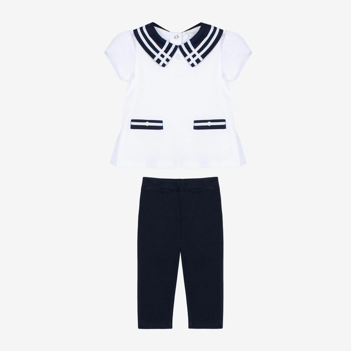 Patachou Girls Navy & White Leggings Set | Casa Childrenswear