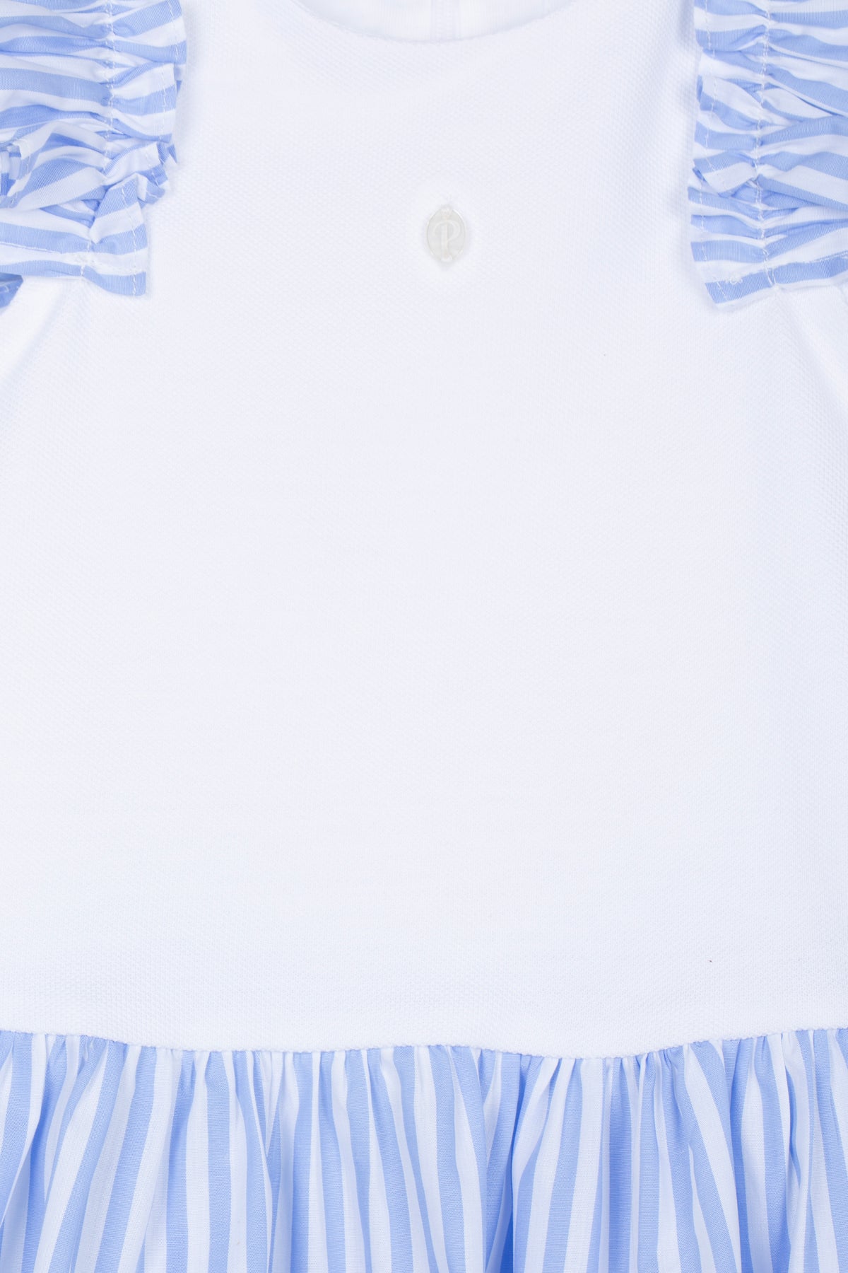 Patachou Girls White & Blue Jersey Dress | Casa Childrenswear