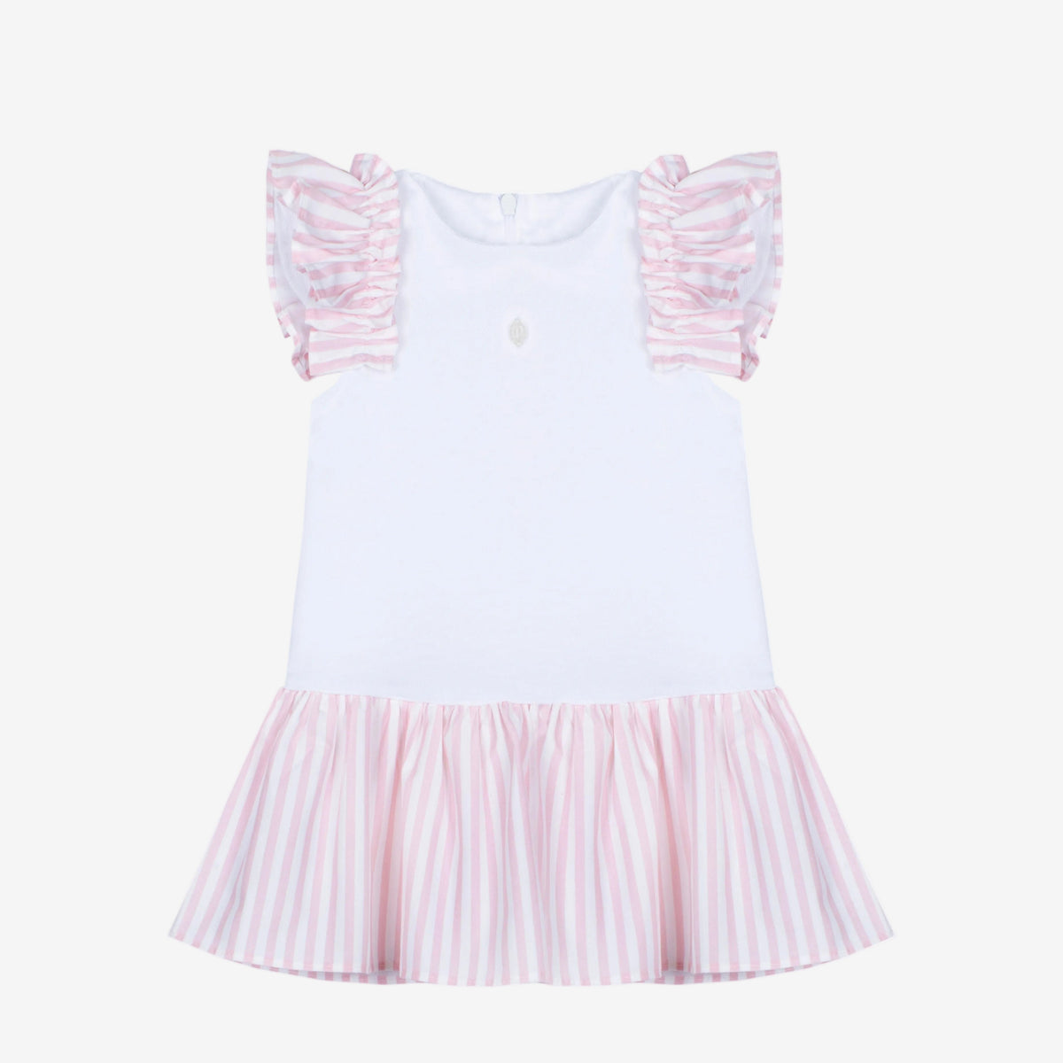 Patachou Girls White & Pink Jersey Dress | Casa Childrenswear