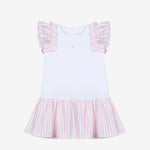 Patachou Girls White & Pink Jersey Dress | Casa Childrenswear