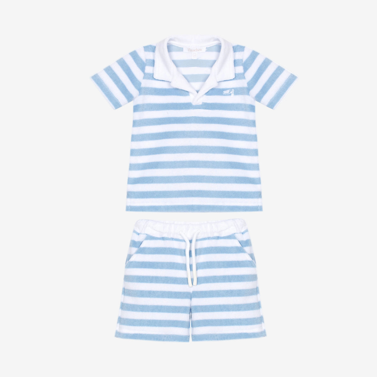 Patachou Baby Boys Blue Striped Short Set | Casa Childrenswear