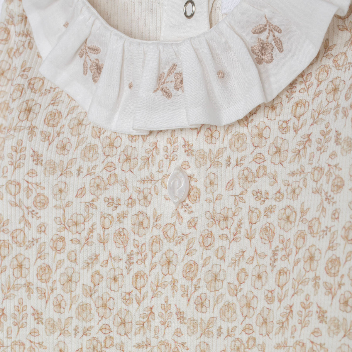 Patachou Baby Girls Beige Set with Floral Print | Casa Childrenswear
