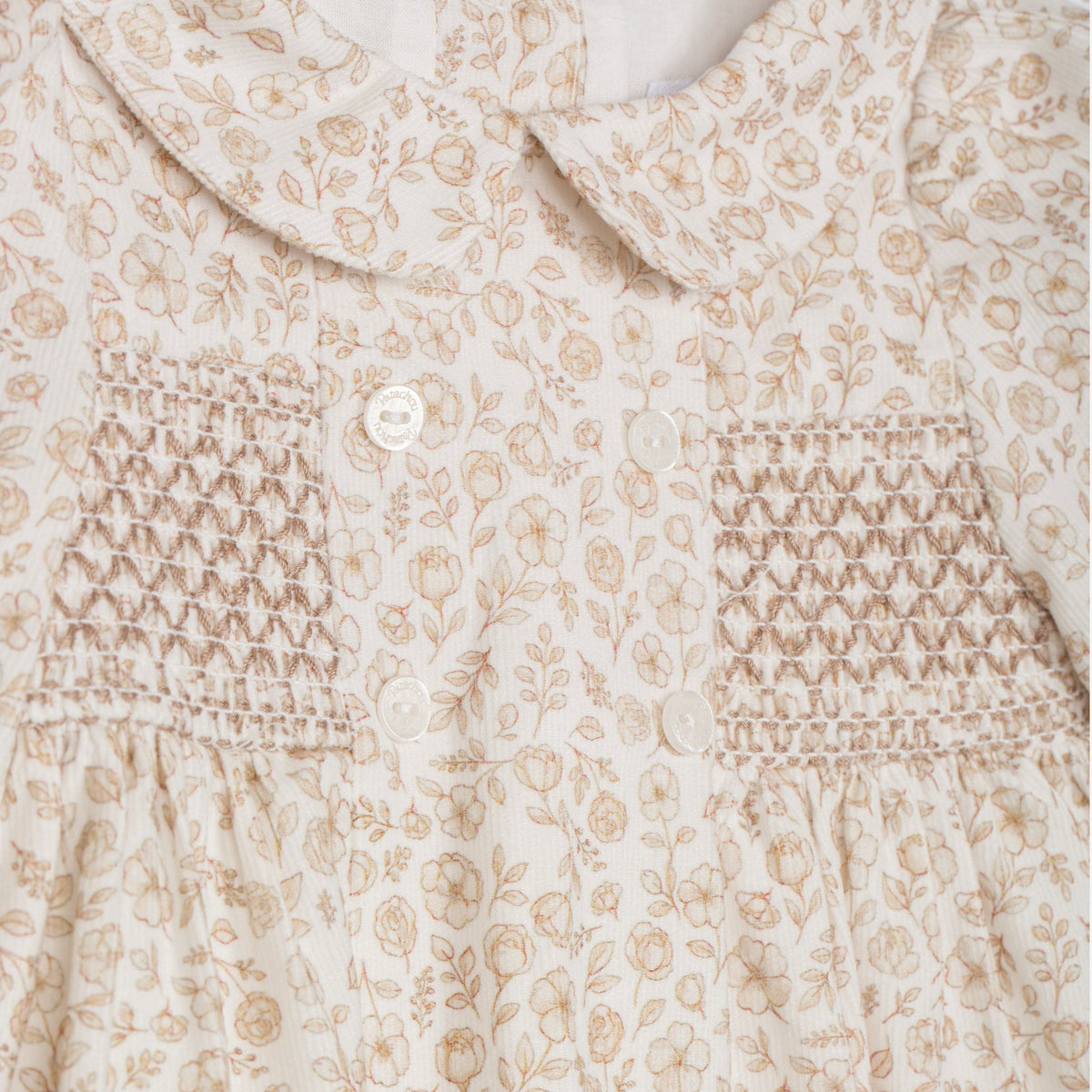 Patachou Baby Girls Beige Floral Print Dress | Casa Childrenswear
