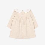 Patachou Baby Girls Beige Dress with Embroidered Collar | Casa Childrenswear