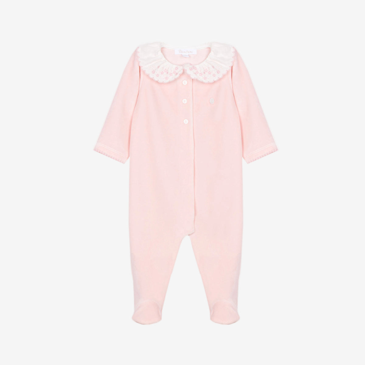 Patachou Baby Girls Pink Babygrow with Embroidered Collar | Casa Childrenswear