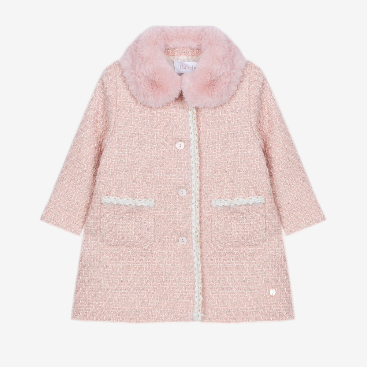 Patachou Girls Pale Pink Tweed Jacket | Casa Childrenswear