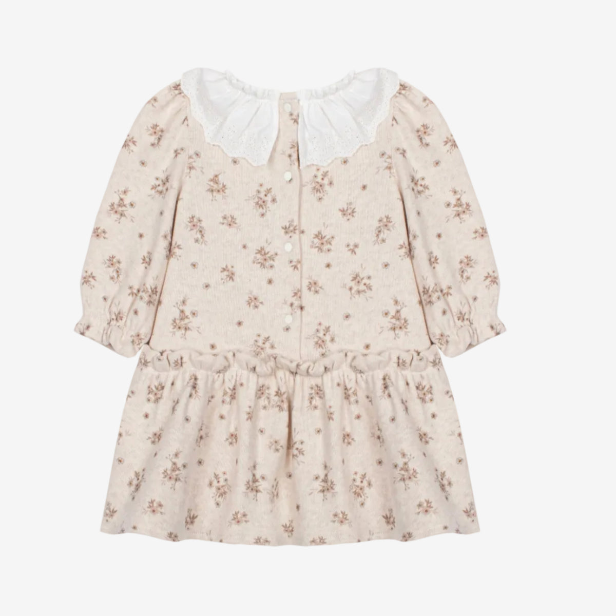 Patachou Infant Girls Beige Dress with Floral Print | Casa Childrenswear