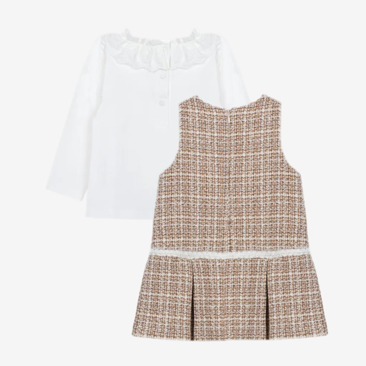 Patachou Infant Girls Light Brown Tweed Set | Casa Childrenswear