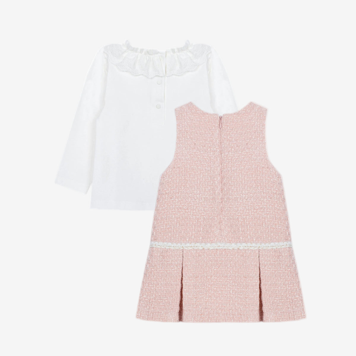 Patachou Girls Pale Pink Tweed Set | Casa Childrenswear
