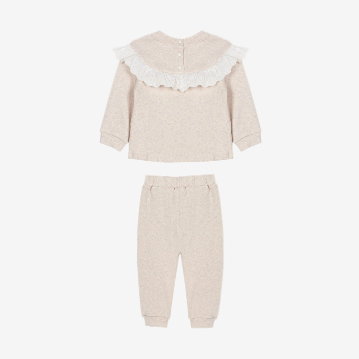 Patachou Girls Beige Set with Ruffle Detail | Casa Childrenswear
