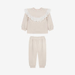 Patachou Girls Beige Set with Ruffle Detail | Casa Childrenswear