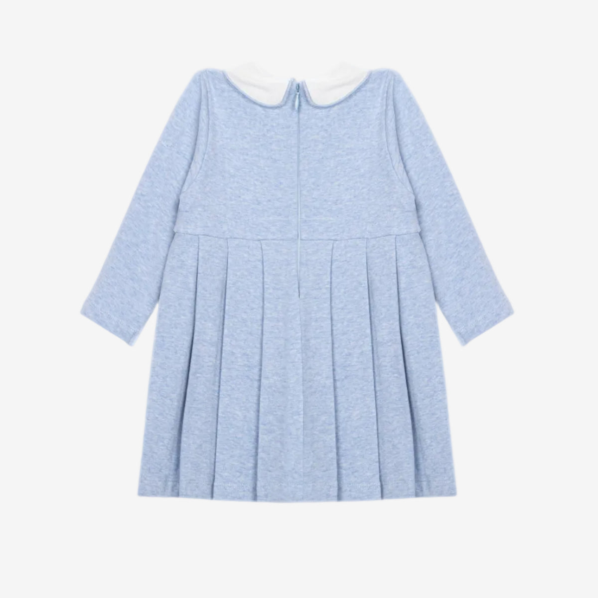 Patachou Infant Girls Blue Dress with Embroidered Collar | Casa Childrenswear