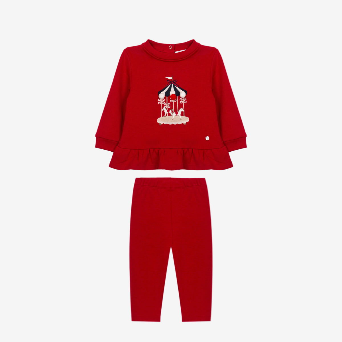 Patachou Infant Girls Red Set with Carousel | Casa Childrenswear