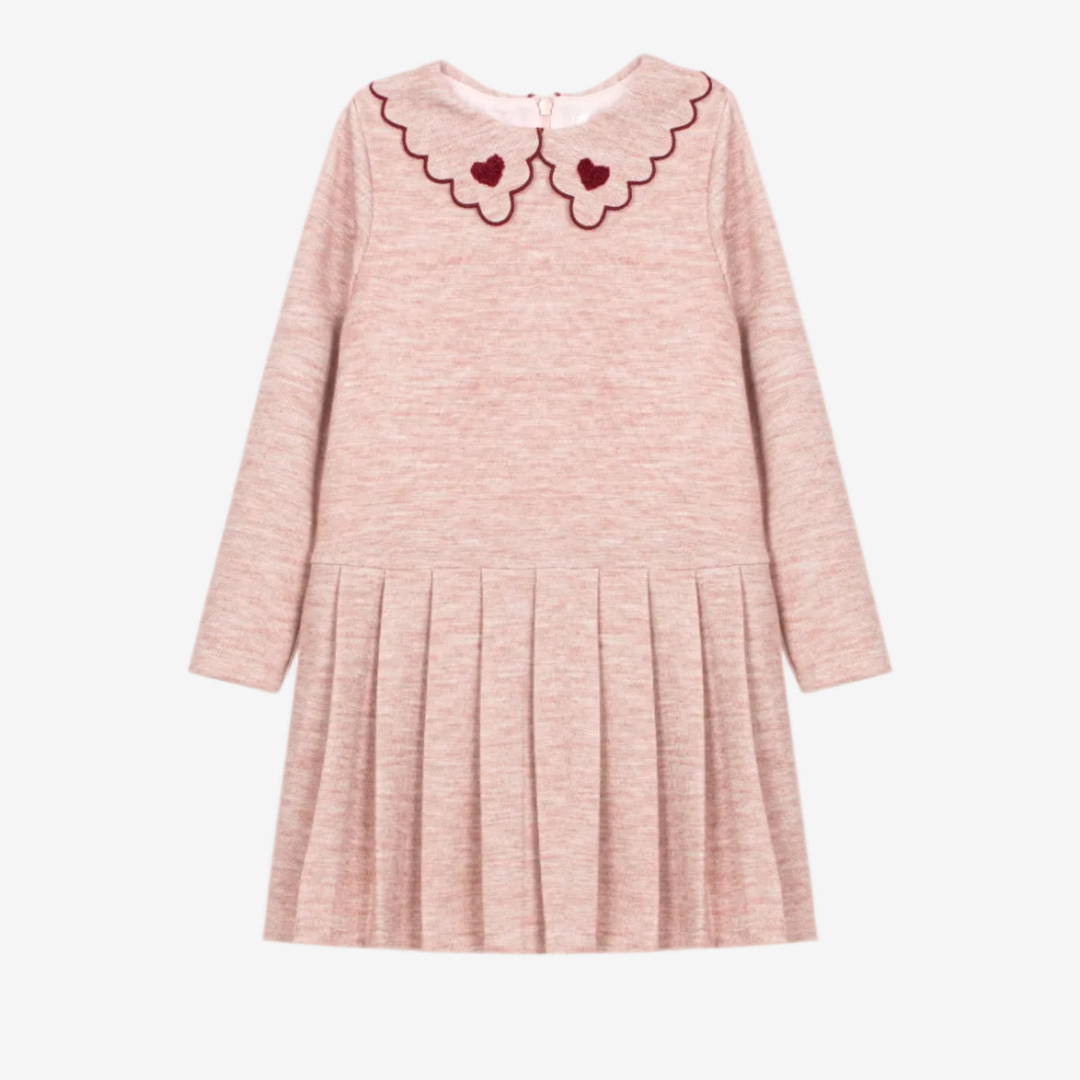 Patachou Girls Pink Dress Embroidered Collar | Casa Childrenswear