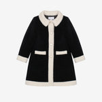 Patachou Girls Elegant Black Coat | Casa Childrenswear