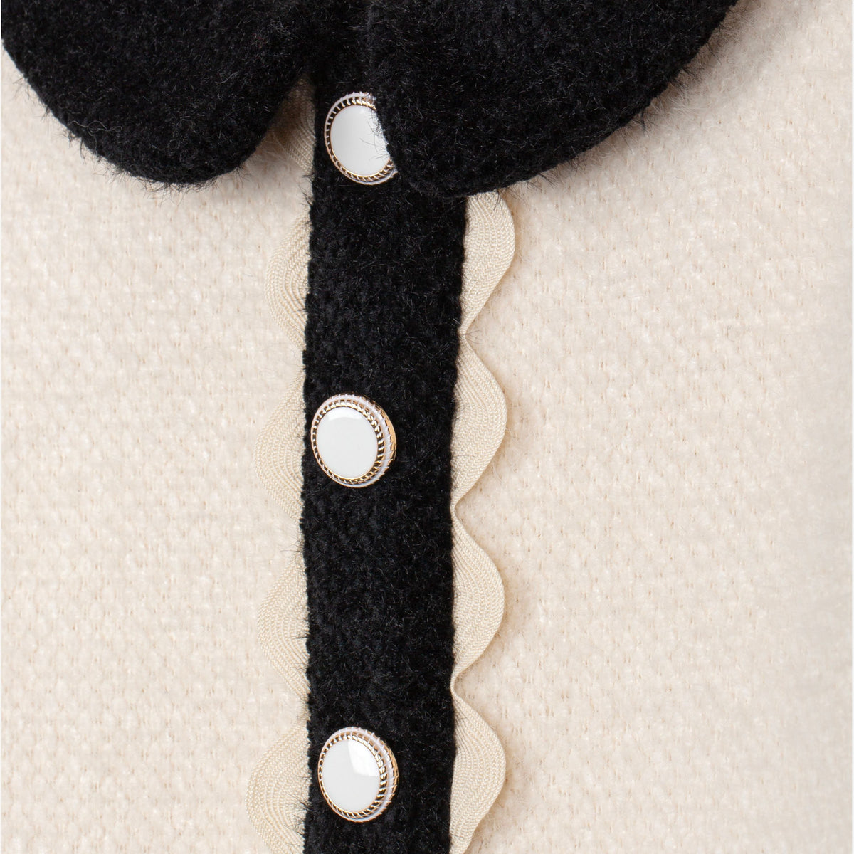 Patachou Girls Ivory Dress with Black Detail | Casa Childrenswear
