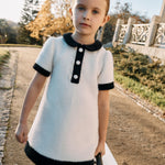 Patachou Girls Ivory Dress with Black Detail | Casa Childrenswear
