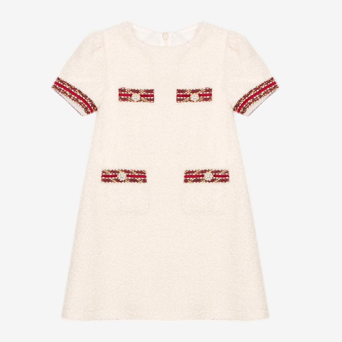 Patachou Girls Ivory Bouclé Dress | Casa Childrenswear