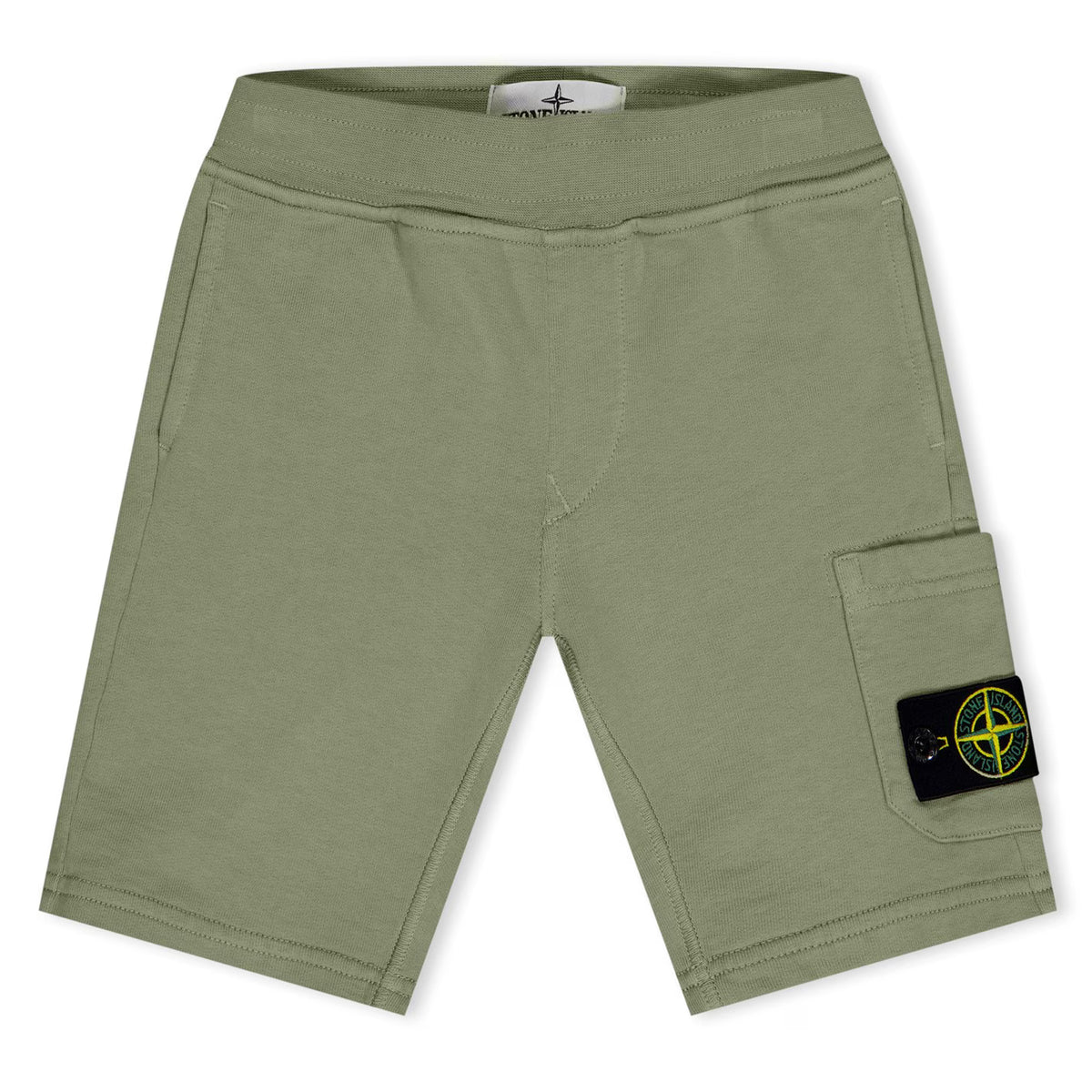 Stone Island Green Logo Sweat Shorts | Casa Childrenswear