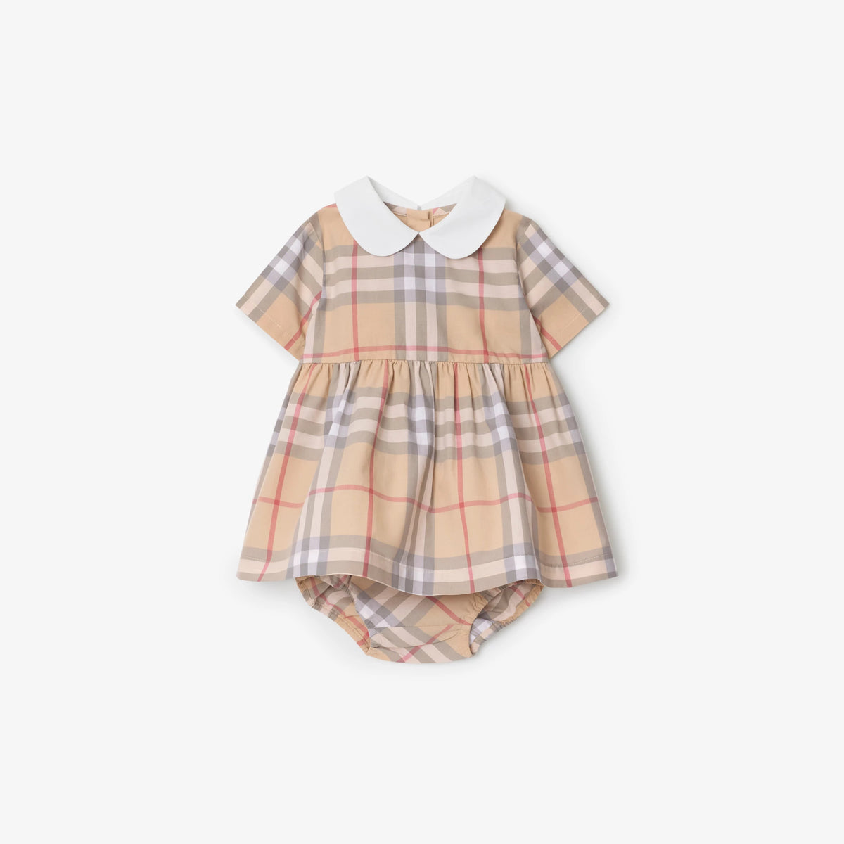 Baby Girls Beige Check Dress