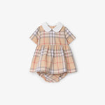 Baby Girls Beige Check Dress