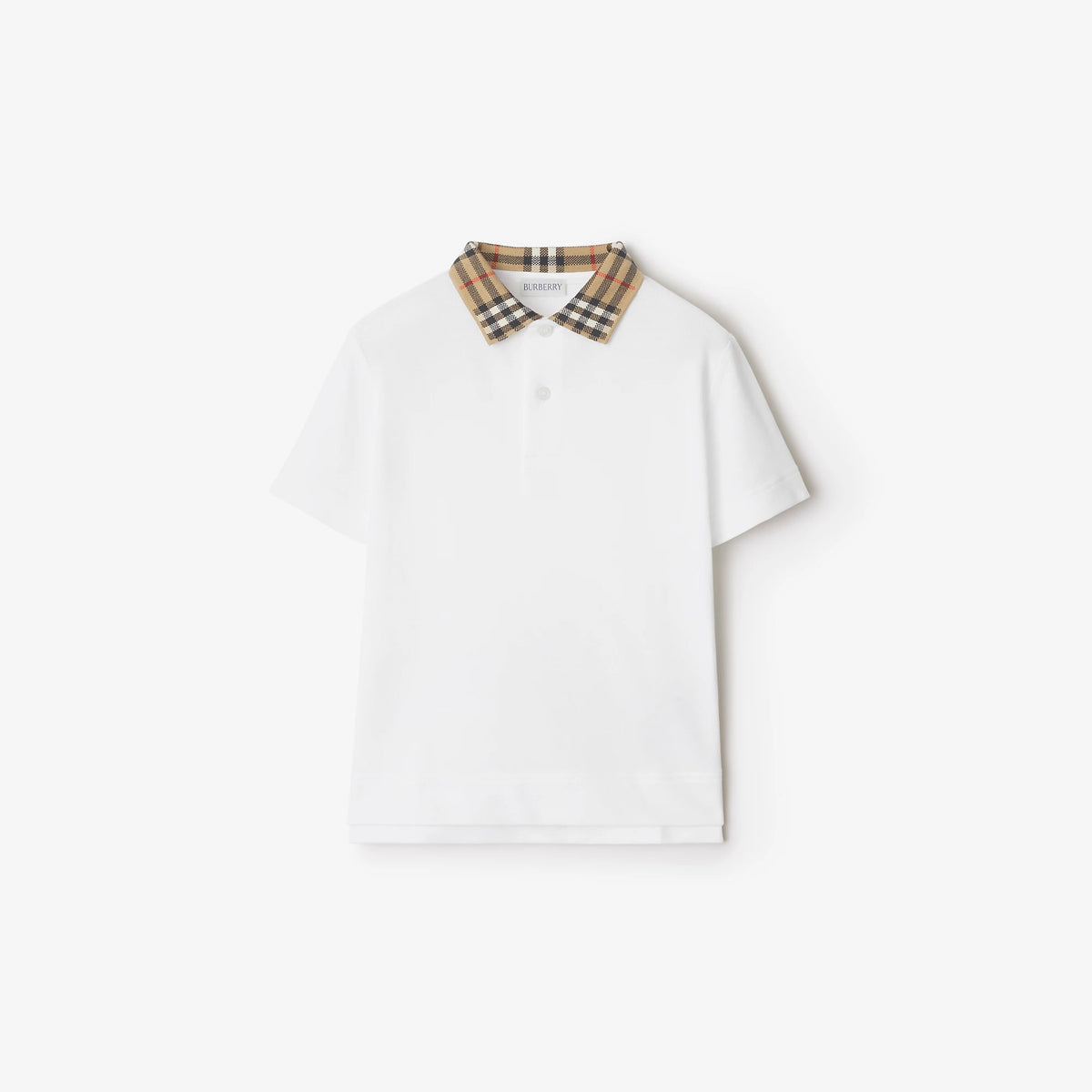 Burberry Boys White Check Polo Shirt | Casa Childrenswear