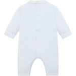 Kristian Blue Kniited Babygrow with Bear Print & Hat