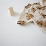 Bear Cream Fleece Romper