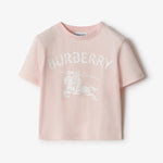 Burberry Baby Girls Pink T-Shirt with Stamp Logo | Casa Childrenswear