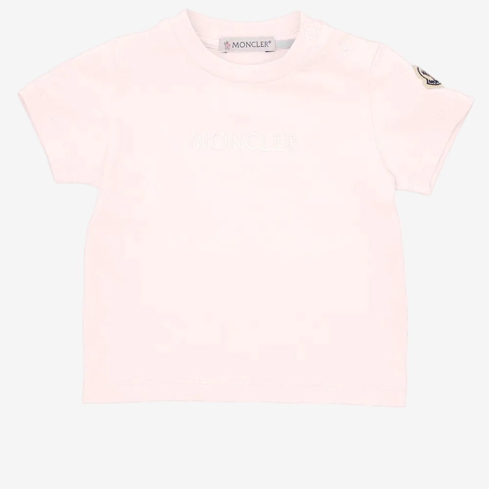 Moncler Enfant Girls Pink Logo T-Shirt | Casa Childrenswear