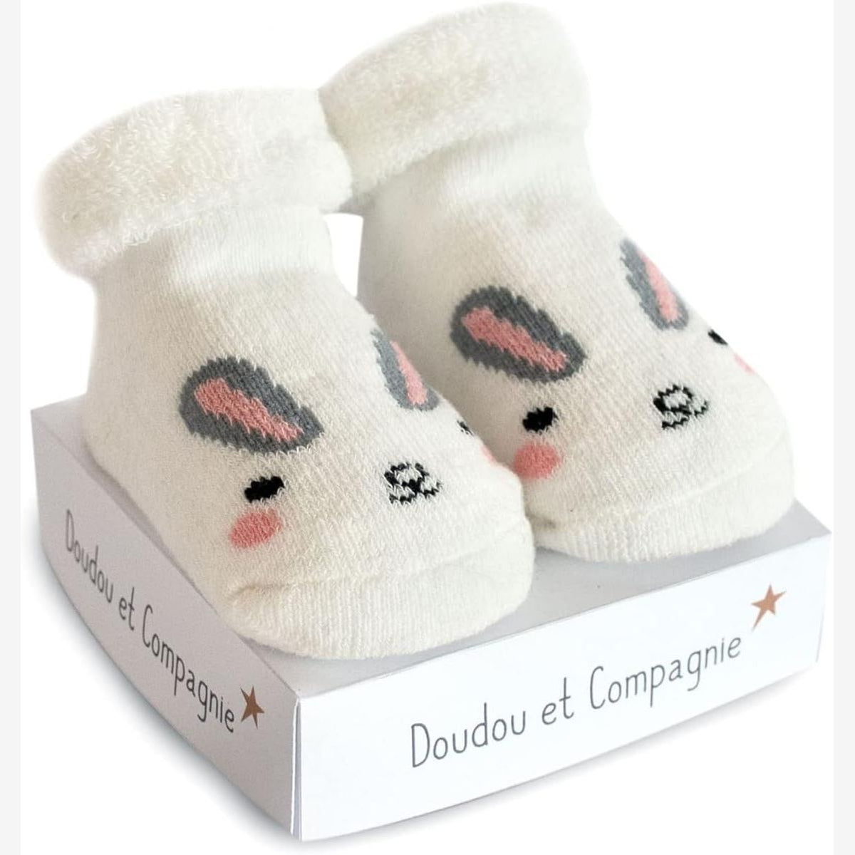 Doudou et Compagnie Newborn Socks "Little Ears" White | Casa Childrenswear