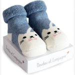 Doudou et Compagnie Newborn Socks "Little Ears" Blue | Casa Childrenswear