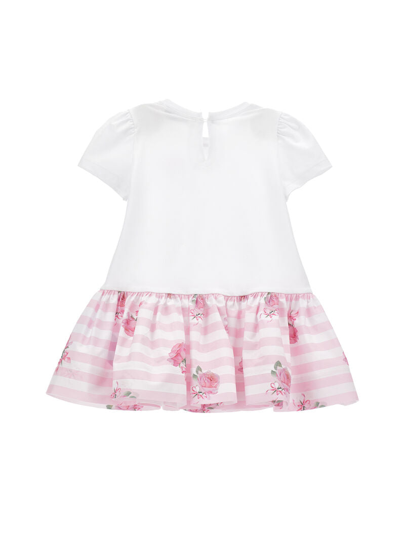 Girls Pink Rose Jersey Dress