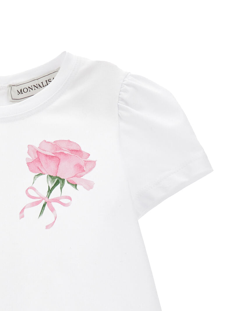 Girls Pink Rose Jersey Dress