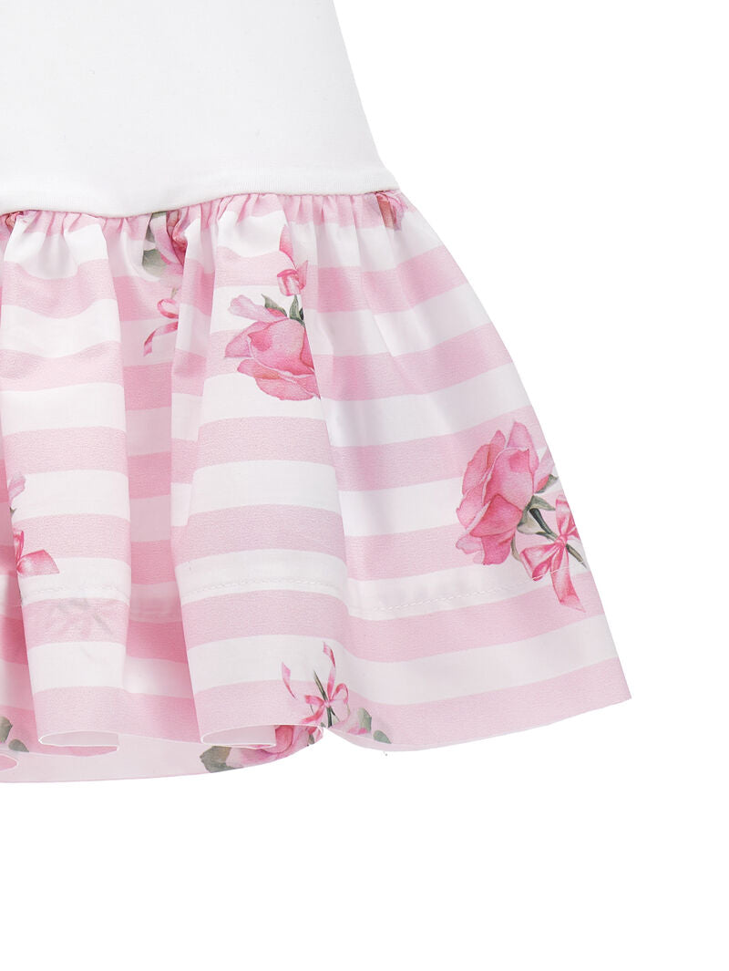 Girls Pink Rose Jersey Dress